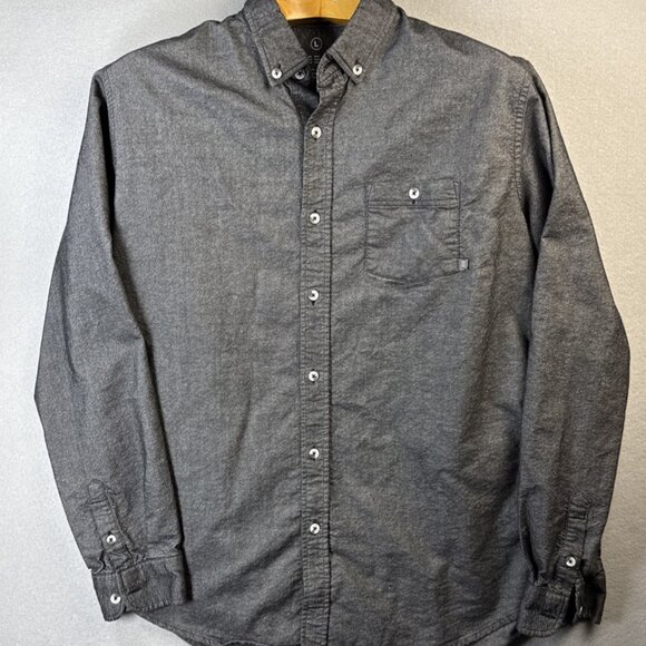Free Fly Shirt Mens L Gray Button Down Performance Bamboo Long Sleeve Gorp Dad - Picture 1 of 8